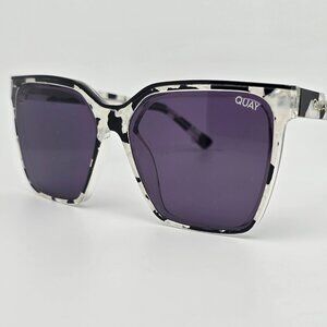 Quay Australia Level Up Black Pearl White Tortoise Frame Smoke Lens Sunglasses